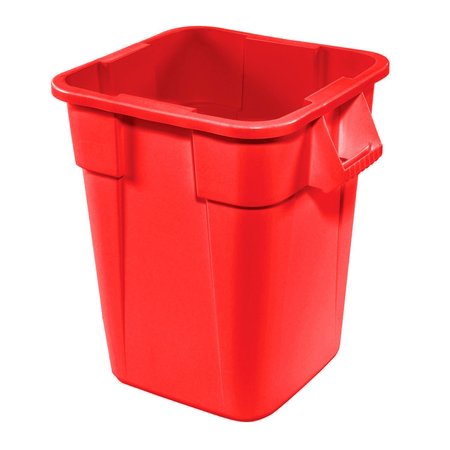 RUBBERMAID COMMERCIAL Square Utility Trash Can, Red, Plastic FG352600RED